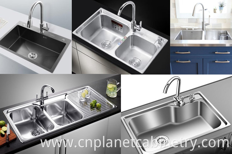 stainless steel kitchen double sink cabinet